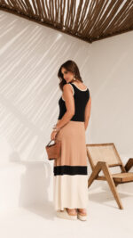 Vestido longo bicolor - Imagem 2